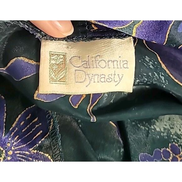VTG California Dynasty Silky Floral Robe OS Retro Glam Y2K Loungewear - Picture 7 of 8